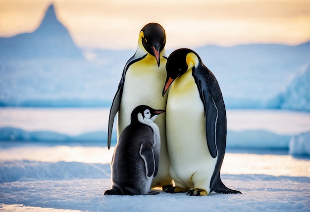 Familia del pingüino emperador IA generativa