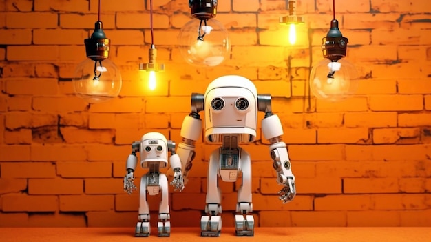 Foto familia de robots retro