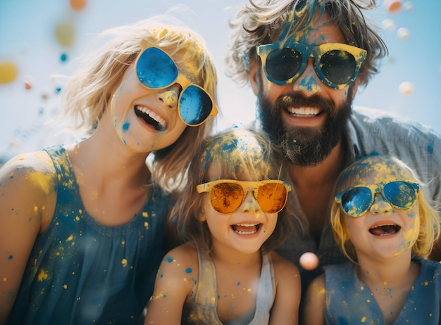 Família se divertindo nas férias de verão Pessoas pulando na piscina Conceito de estilo de vida ativo Spr