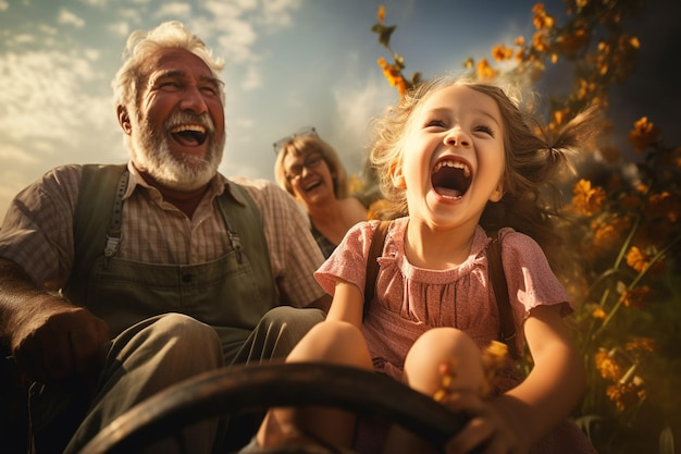 Família se divertindo no parque