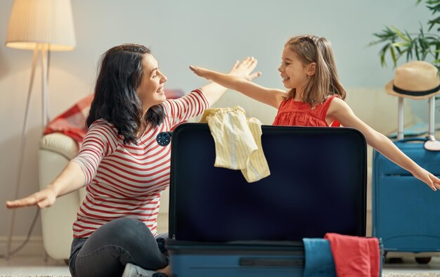 Família se preparando para a jornada