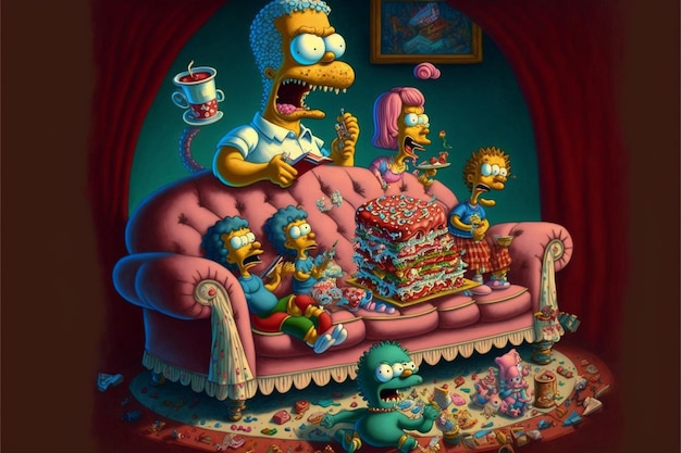 Foto la familia simpson por jeff art generative ai