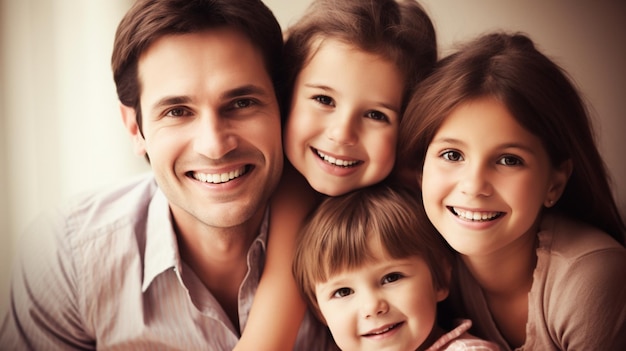 Una familia con una sonrisa en sus rostros