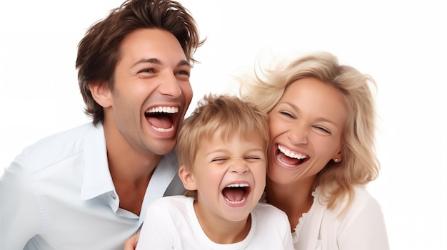 Foto família sorridente comemora o dia da mãe com alegria capturada por ia gerada