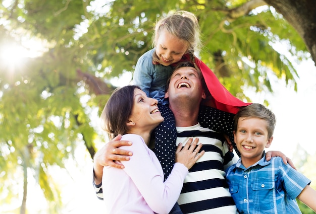 Família, tendo divertimento, parque