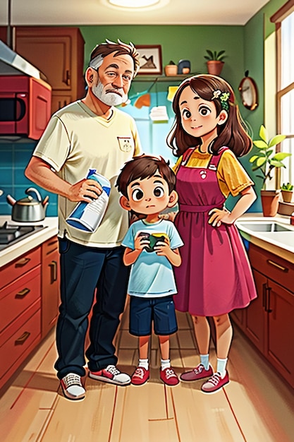 família tira fotos juntos imagem quente eu te amo papel de parede ilustração de fundo