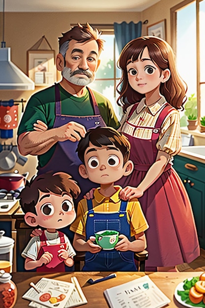 familia toma fotos juntos imagen cálida te amo fondo de pantalla fondo ilustración