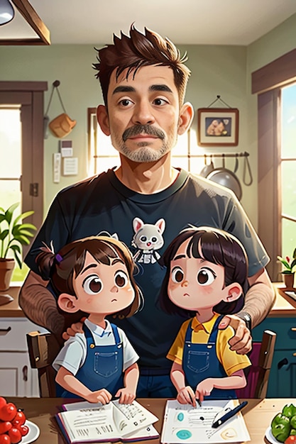 familia toma fotos juntos imagen cálida te amo fondo de pantalla fondo ilustración