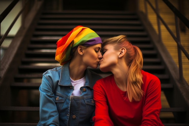 Foto familias y parejas celebrando el día del orgullo