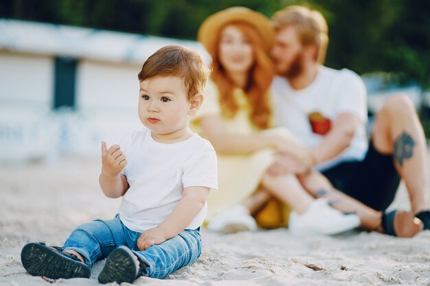 Familie am Strand