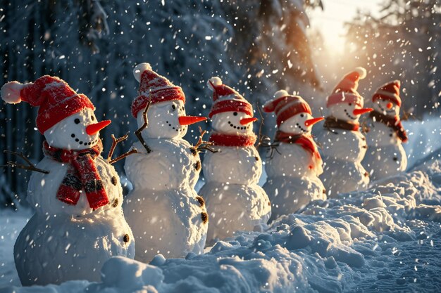 Familie der Schneemänner