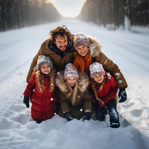 Foto familie für winterferien