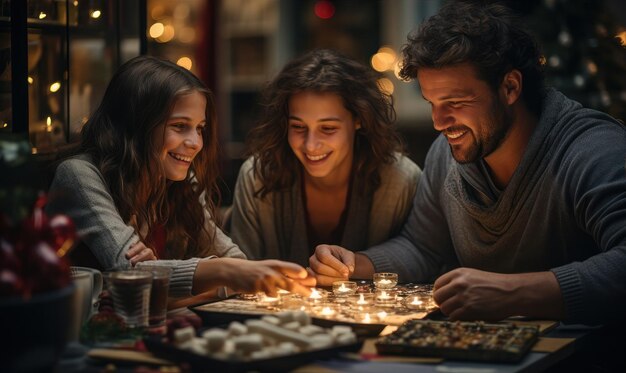 Familie wieder vereint Weihnachtsgeschenke Freude Glück warmes Zuhause Weihnachten Atmosphäre Kinder Familie