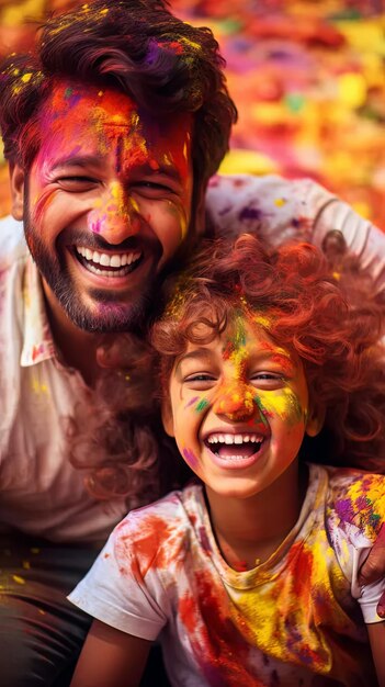 Familien-Momente Holi-Vertikal-Banner