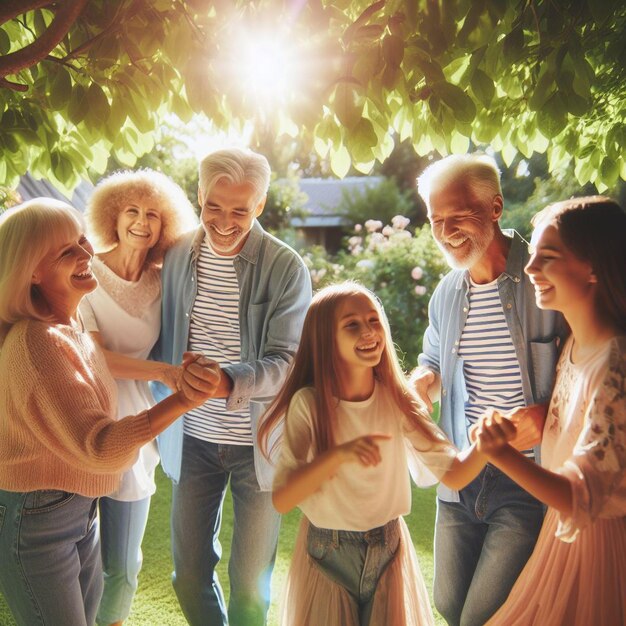 Foto familien-party-garten