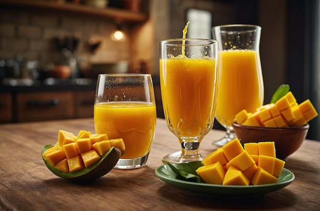 Familien Toast Mango-Saft Freude