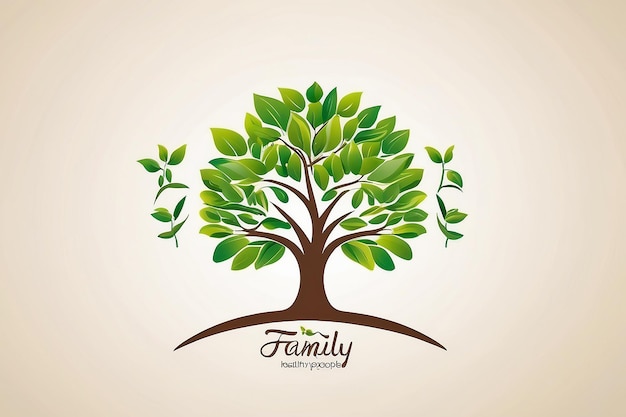 Familienbaum-Logo gesunde Menschen Konzeptdesign isoliert auf weißem Hintergrund