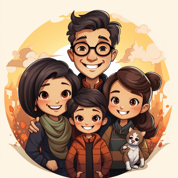 Familienbildillustration