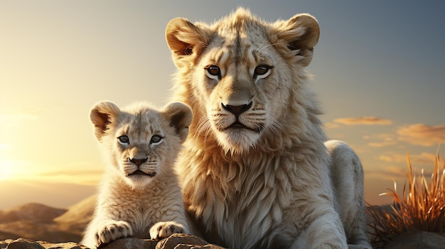 Familienfoto des Löwen