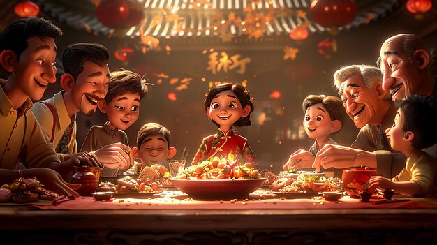Familienporträt im Pixar-Stil
