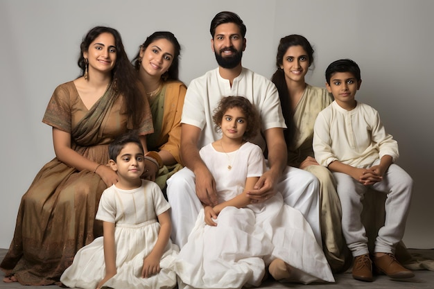 Familienporträts einer indischen Familie mit ihren Kindern