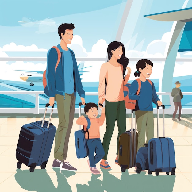 Familienreisen am Flughafen Generative KI