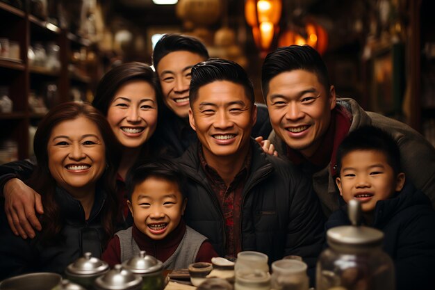 Familiensegnungen chinesisches Neujahr Wiedersehen chinesisches Neujahr Foto