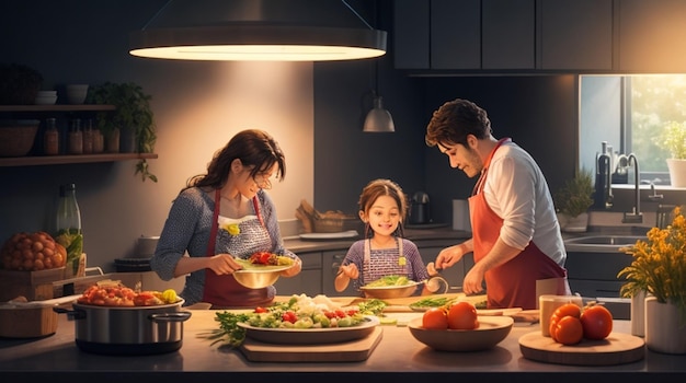 Familienzusammenhalt durch gesundes Kochen