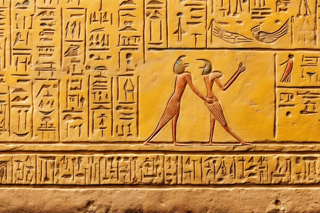 famosa ilustração de hieróglifos egípcios antigos photo