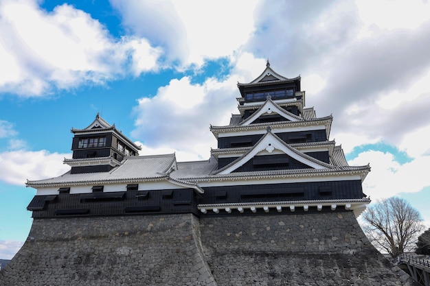 Famosa paisagem do castelo de kumamoto no norte de kyushu japão