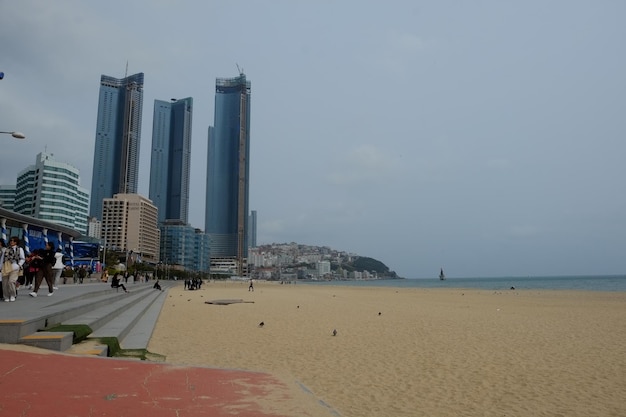 Famosa playa de haeundae en busan corea del sur