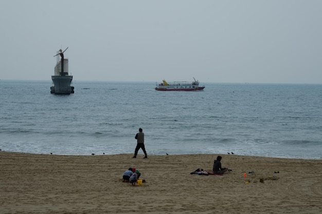 Famosa playa de haeundae en busan corea del sur