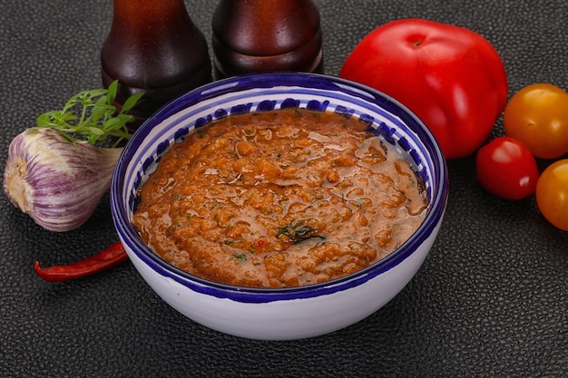 Famosa sopa de tomate con gazpacho español