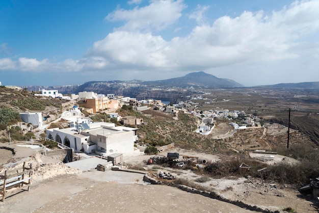 Famosa vista sobre el pueblo de Oia en la isla Santorini Grecia