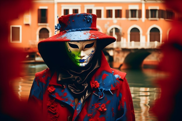 Famoso carnaval en la ciudad de Venecia, Italia