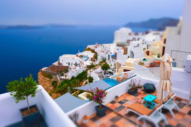 Foto famoso destino turístico griego oia grecia