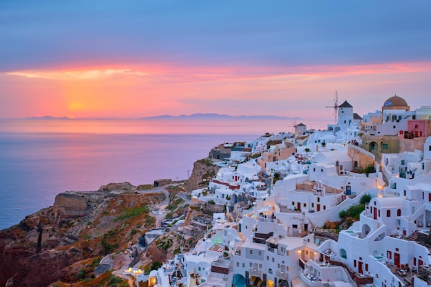 Famoso destino turístico griego oia grecia