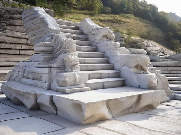 Famoso monumento antiguo escalones de espiritualidad escultura de piedra símbolo arquitectónico