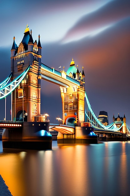 Famoso puente de la torre en la noche londres inglaterra