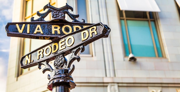 El famoso Rodeo Drive en Los Ángeles California Street para compras y moda
