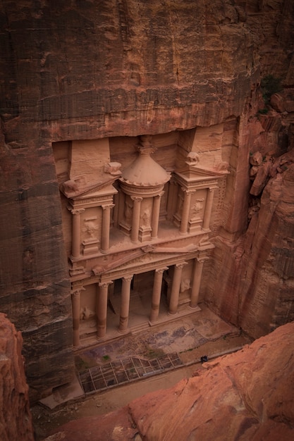 El famoso tesoro de Petra Jordan, vista superior