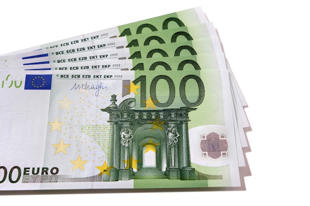 Fan Stapel von Euro-Banknoten