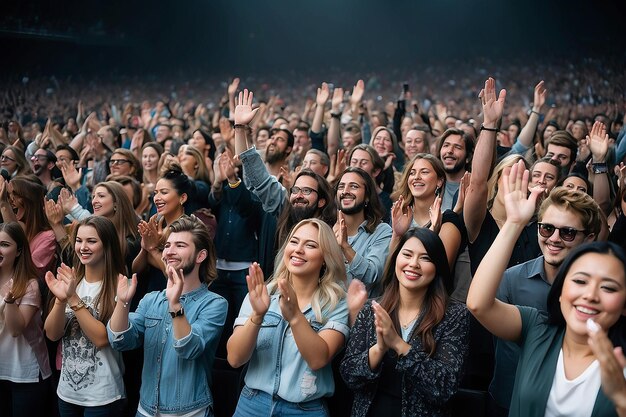 Los fanáticos aplauden a la famosa banda de música