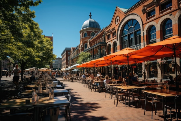 Faneuil Hall Marketplace en Boston Tiendas y restaurantes animados IA generativa