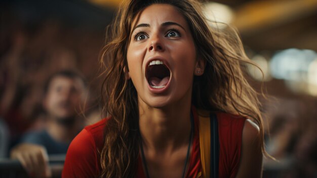 Fangefühle im Stadion jubeln der spanischen Frauenfußballmannschaft zu