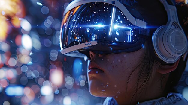 Foto fangen sie die aufregung von virtual-reality-erfahrungen ein, die die zuschauer transportieren