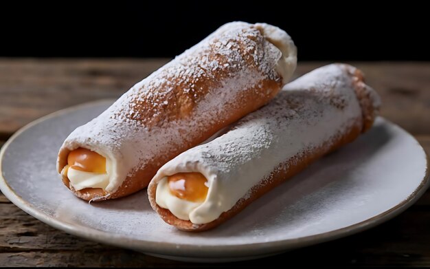 Fangen Sie die Essenz von Cannoli in einer köstlichen Lebensmittelfotografie ein