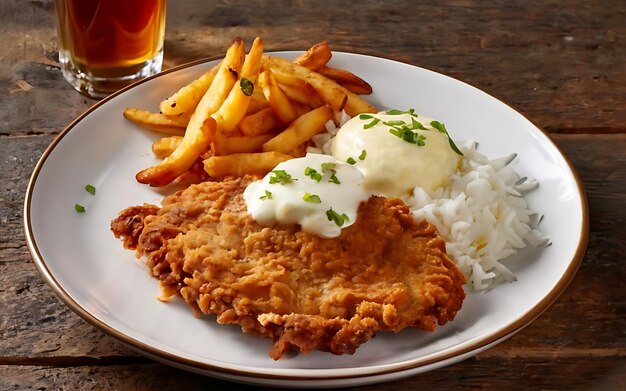 Fangen Sie die Essenz von Chicken Fried Steak in einer köstlichen Food-Fotografie ein