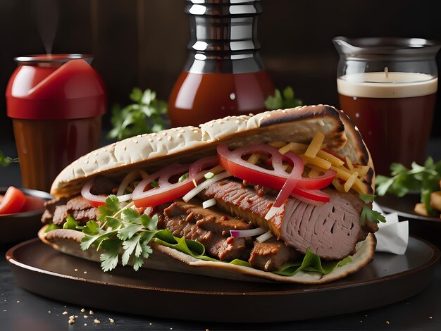 Fangen Sie die Essenz von Doner Kebab in einer köstlichen Food-Fotografie ein