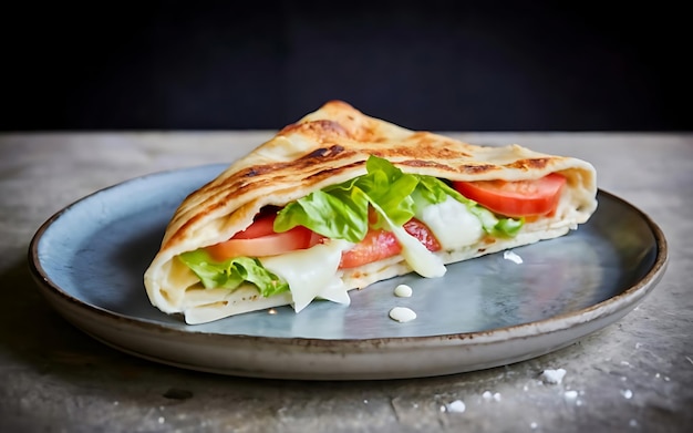 Fangen Sie die Essenz von Piadina in einer köstlichen Food-Fotografie ein.